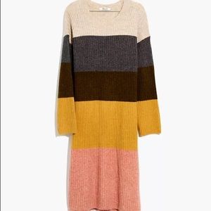 Madewell Colorblock Midi Sweater Dress